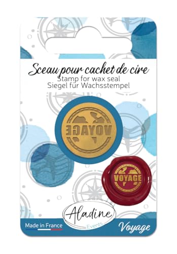Aladine - Sello para sello de cera de viaje, creación de Faire-Part, bricolaje y scrapbooking - Fabricado en Francia