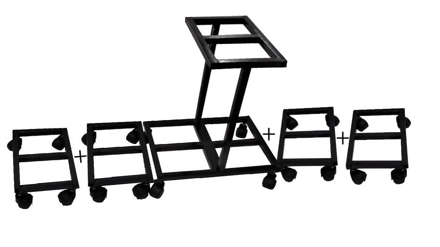 Image of Heavy Duty Super Quality Custom Inverter Battery Trolley in Best Metal with Twin Caster Wheels in Black & White Wheel (Suitable for All Type of Inverter Batteries)
