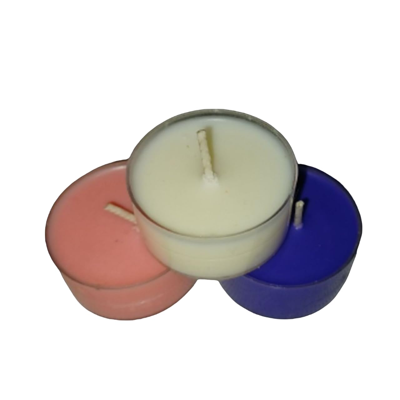 Bear Natural Organics Pack of 20 Purple and White Organic Soy Wax Tealight Candles