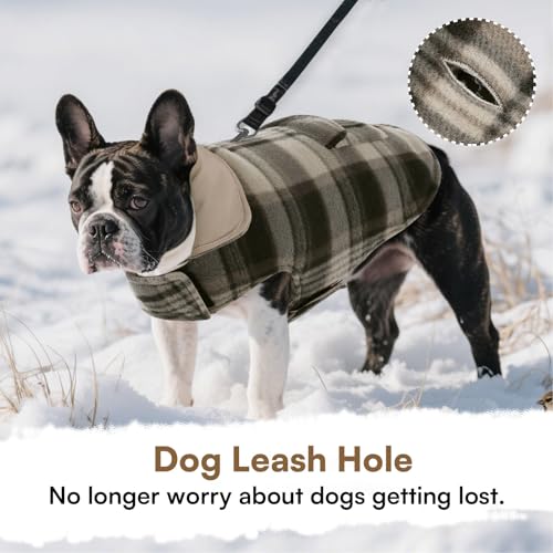 ASENKU Hundemantel für Kleine Hunde XS,Warme Hundemantel Winter, Fleece Hundejacke Reversible wasserdichte Winddichte Kalte Wetter Winterjacken & Wintermäntel mit Geschirr Loch