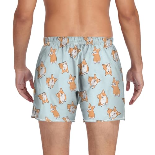 Image of Men's Boxer Shorts Cotton Loose Underwear with Button Fly
