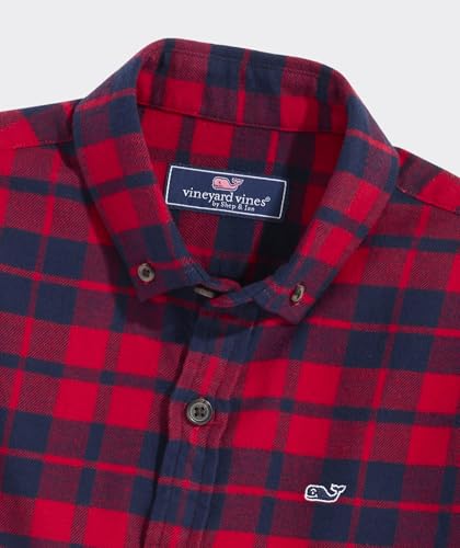 Image of vineyard vines Plaid Flannel Shirt (Big Kid)