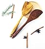 Teak Wood Kitchen Utensil Set 2-Piece Set Ergonomic Design Stylish and Functional Eco-Friendly Handcrafted Non-Scratch for Non-Stick Cookware #2