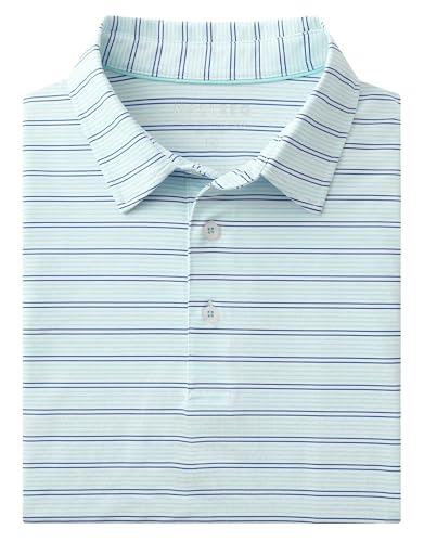 M MAELREG Mens Golf Shirts Dry Fit Moisture Wicking Performance Sports Short Sleeve Striped Collared Polo Shirts for Men