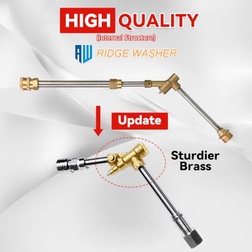 Image of RIDGE WASHER Pressure Washer Gun 5000 PSI, 1 /4'' Quick Connector | Power Washer Short Gun with 3 /8 inch Quick Connect, 12 GPM, M22 Fitting