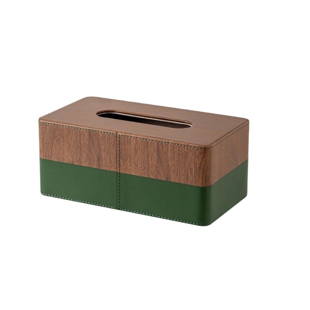 Nuova scatola for fazzoletti in legno massello in stile cinese con stampa paesaggistica, porta tovaglioli multifunzionale e organizer for l'arredamento dell'home office(Green)