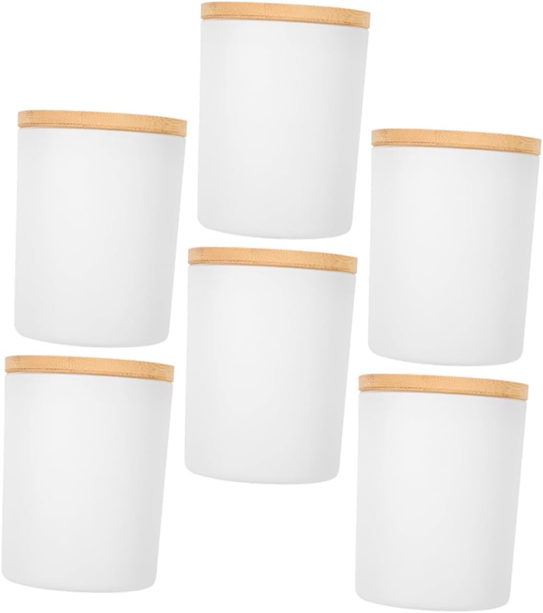 Veemoon 6sets Storage Jars Lids Candle Jars Bulk Aromatherapy Candle Mugs for Home