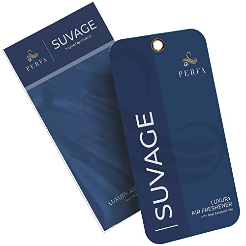 Image of Solvere Disposable Card Freshener for Men | Car Scents Air Freshener with Solvere Fragrance | Strong Car Perfume Air Freshener with Odor Eliminating Technology by Perfa
