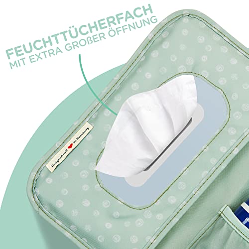 Jubi® Kleine Windeltasche mit Wickelunterlage für Baby, Mint Dots – Ansicht 3