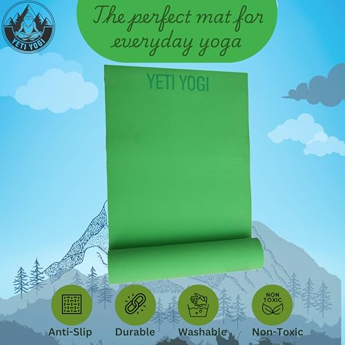 Image of Eva Yoga Mat for Exercise, Anti-Slip Workout Mat for Unisex, Durable & Comfortable Yoga Mats for Home, Gym, and Pilates (Green, 6mm)