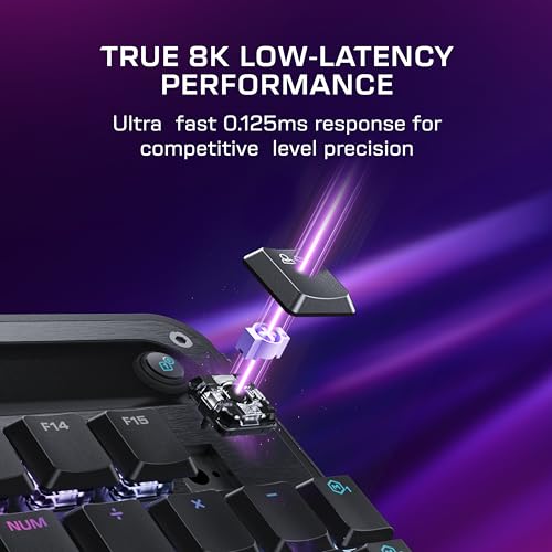 Image of Turtle Beach Command Series KP7 Compact Hall-Effect Gaming Keypad | Extended Thumb Bar, Low-Profile Hall-Effect Switches, Rapid Trigger, Double Shot PBT Keycaps, 8K Polling, Per Key RGB, Black