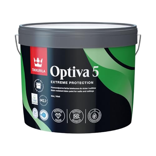 TIKKURILA Optiva 5 Matt Emulsion Paint – Durable, Scrubbable & Easy-Clean for Walls and Ceilings | Zero VOC - 10 Litres