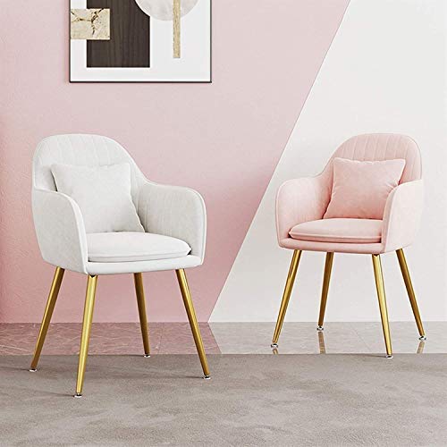 Ensemble de 2 chaises de salle à manger fauteuil vanité métal - 8