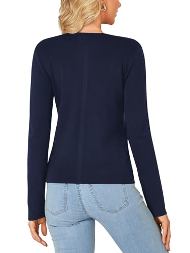 Image of LYANER Women's Fall Sweaters V Neck Long Sleeve Slim Fit Pullover Knitted Tops