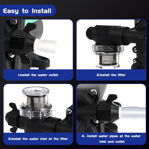Image of 4048153E75 Electric Water Pump, 12V 4 GPM, 55 PSI, 10 Amps Self-Priming Diaphragm Pump, Compatible with RV, Caravan Marine Yacht,Farmland and Garden Irrigation,with Pressure Switch and Filter