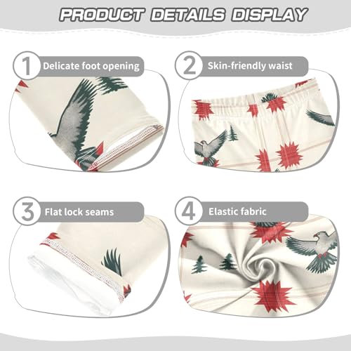 Hawk Plaid Girls Leggings Athletic Pants Tights Stretch Bottom3