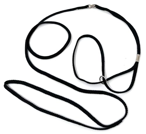 Guinzaglio per esposizioni di cani, in nylon, per cani di piccola taglia media e grande, nero, 5 mm x 120 cm
