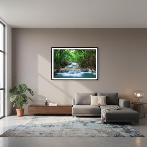 Image of Treemaison Vastu Waterfall Scenery With Frame |Size-12Inch x 18Inch | Living Room, Bedroom | Home Decoration | Best Gifting Option |Vastu Remedy & Dosh Correction |Pack of 1