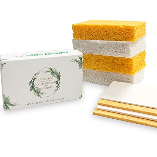 Image of 12-Count Extra Large Compressed Sponges Kitchen for Dishes, Sponges for Cleaning, Biodegradable Cellulose Compressed Sponges for Kitchen, Bathroom, Camper, Backpacker