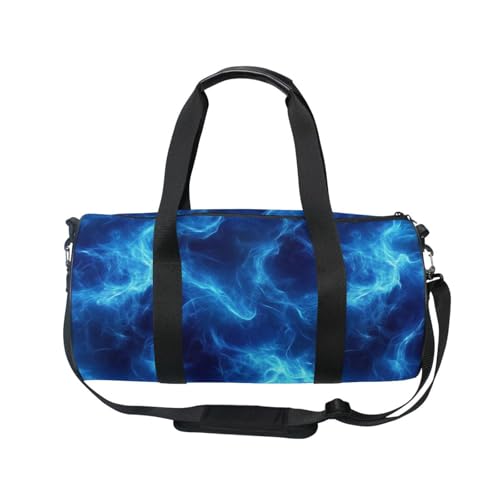 Blue Lightning Sports Duffel Bag Full Print Stylish Barrel Gym Bag with Large Capacity, Adjustable Strap and Side Zipper Pocket for Fitness Sports Travel and Daily Use2