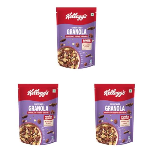 Image of Kellogg's Crunchy Granola Chocolate & Almond |Muesli |Power Breakfast | 400g (Pack of 3)