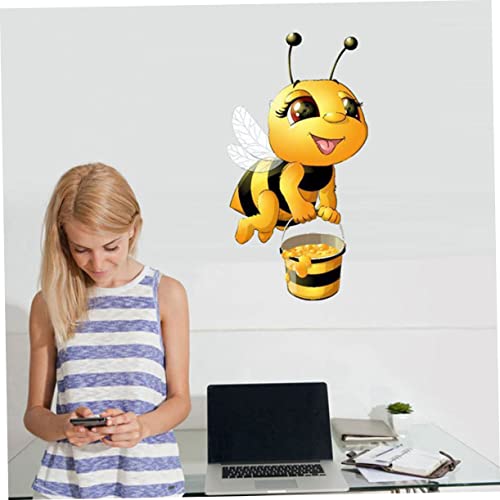 Wall Decals 4 Pcs Decals Art Sticker Playroom Decoration Bedroom Pvc Decorations Bumblebee For Decor Kids Bees Stickers Bee Removable Festival Cute Animal Room Mural Cartoon #TOP2