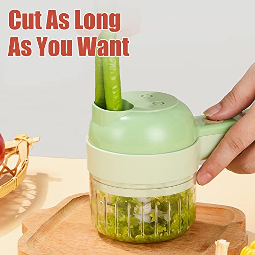 5 In 1 Handheld Electric Vegetable Cutter Set Multifunctional Food Processor Electric Slicer, Masher, Peeler, Whisk, And Scrubber For Garlic Onion Pepper Ginger Celery Meat Egg With Brush #TOP3