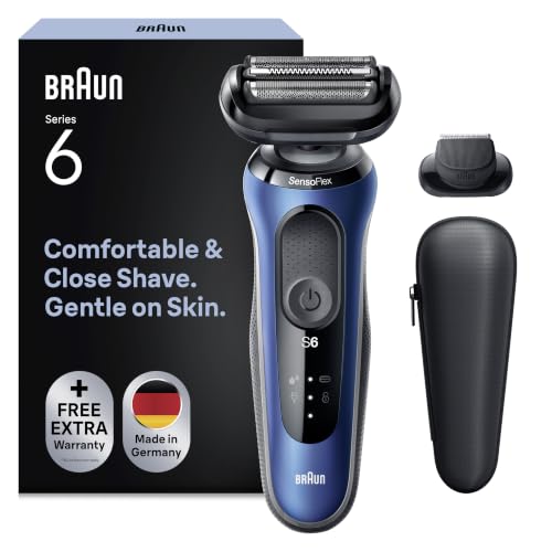 Rasoir Électrique Braun Series 6 61-B1200S – Étanche, Autonomie 50 Min, SensoFlex