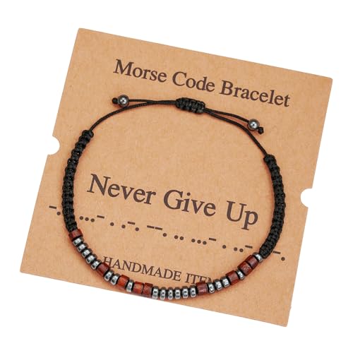 Morse Code Bracelets for Women - Inspirational Gifts Beaded Bracelets for Women Encouragement Birthday Gifts