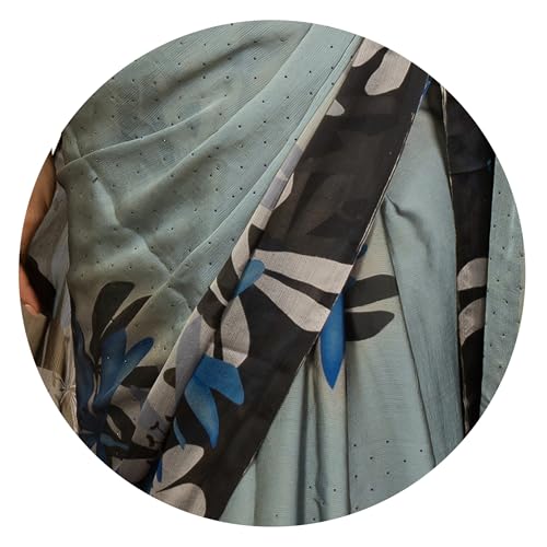 Image of MIRCHI FASHION Women Saree | Chiffon Rhinestone Embellished Floral Printed Office Sari with Blouse