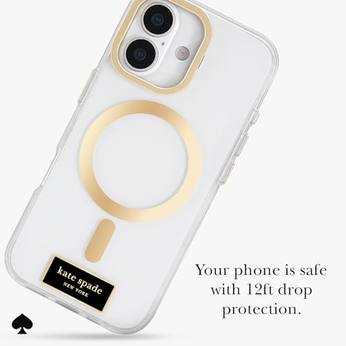 Image of kate spade new york iPhone 17 Case with Camera Stand - Icon Clear | Compatible with MagSafe - Lightweight Designer Case for iPhone 17 with Anti-Scratch Coating and Crystal Clear Design
