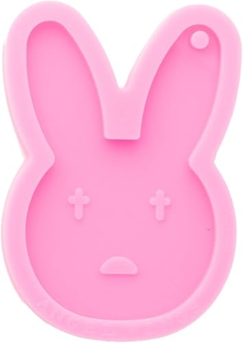 Miniatura 6 de Molde de resina de silicona de conejo, forma de cara de conejo, llavero de resina, molde de fundición de resina para joyería y colgante, regalo