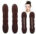 Styla Hair Magic Bun Maker (2 Small, 2 Large) Foam Sponge Bun Shaper Hair Accessories (Brown)