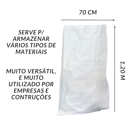 Saco Rafia Grande Limpo 70cmX120cm Até 100kg 10 Unidades