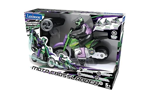 Lexibook, Crosslander® funkferngesteuertes Geländemotorrad, bis zu 12km/h, perfekte Balance, Lichteffekte, verrückte Drifts, schnelle Beschleunigung, RC18LXB, Lila
