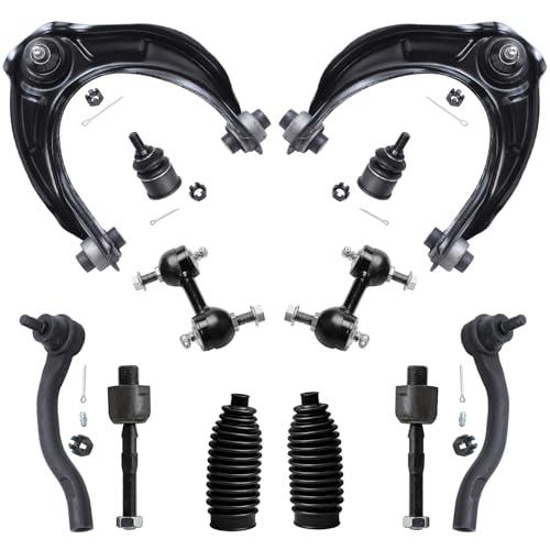 Image of Detroit Axle - Front End Control Arms Kit for 2008-2012 Honda Accord, 2 Upper Control Arms with Ball Joint 4 Inner Outer Tie Rods 2 Sway Bars 2 Lower Ball Joints 2 Boots 2009 2010 2011 Replacement