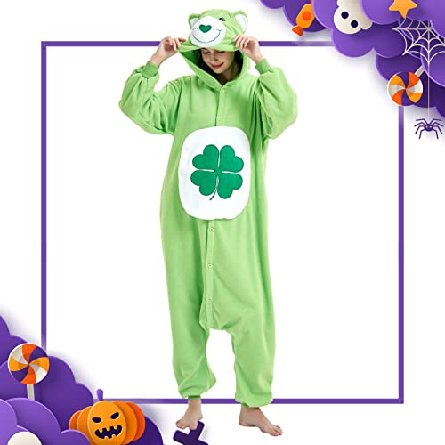 Ressber Unisex Adult Onesie Pajamas Animal One Piece Halloween Costume Christmas Sleepwear Jumpsuit (Green Bear, X-Large) #TOP1