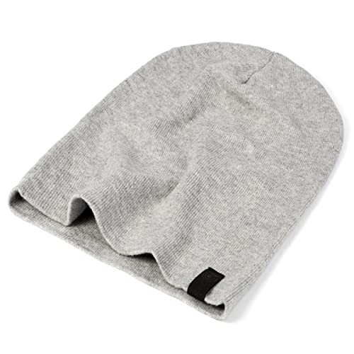 Revony Chemo Beanie Cap - Soft and Skin Friendly - 100% Cotton Light Heather Grey
