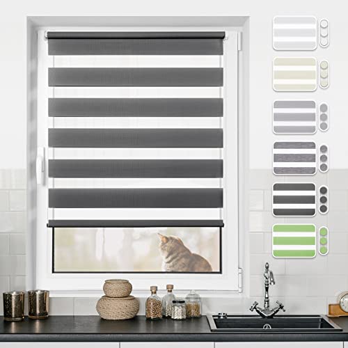 Doppelrollo klemmfix ohne Bohren Duo Rollo Fensterrollo Klemmrollo Springrollo Rollos für Fenster ohne & mit Bohren