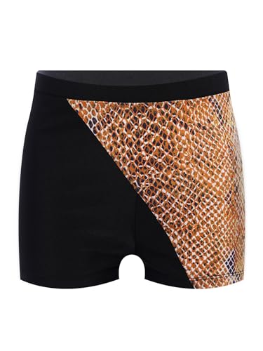 Jugaoge Kids Girls Snakeskin Print Biking Yoga Shorts High Waist Stretchy Gymnastics Ballet Dance Shorts