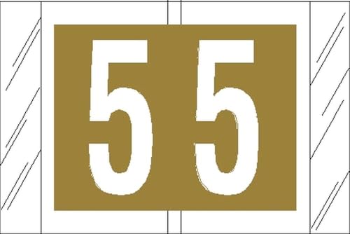 tabbies Original COL'R'TAB 81000 Series Numeric Labels, Gold, "5", 1"H x 1-1/2"W, Heavy Duty Paper & Fade-Resistant, Made in the USA, 100 Labels/Pack