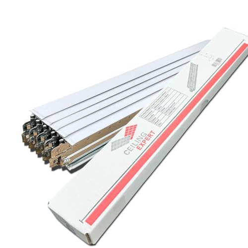 10x Suspended Ceiling Grid Component, White Cross Tee Section 600mm x 24mm T24 T600