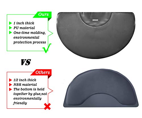 1 Inch Thick Barber Cutting Chair Salon Floor Mats For Beauty Hair Stylist Station Anti Fatigue (Black, 5 Ft × 3 Ft Ellipse) #TOP4