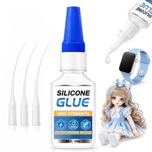 Image of Silicone Glue Clear, 30g Strong Adhesive for Rubber, Liquid Silicone, TPU, TPR & TPE, Fast Curing, Waterproof, Flexible Bonding