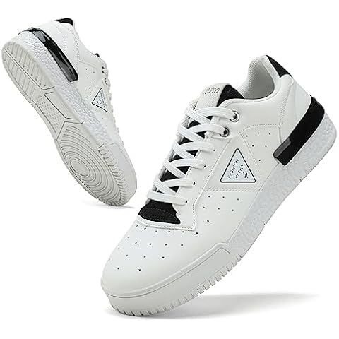 RUNMAX Mens Walking Shoes Low Top Casual Shoes for Men Lightweight Fashion Sneakers White Cover