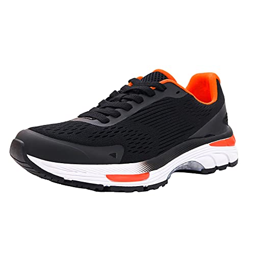 Konhill Women's Road Running Shoes - Breathable Athletic Tennis Sport Fashion Sneakers 8 Us Black/Orange #TOP26