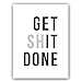Chsdec Lettering Typography Inspirational Success Art Print Get Shit Done Quote Inspired Poster，Classroom Gym Motivation 12" X 16" UNFRAMED