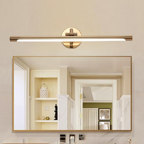 Aplique de pared de diseño minimalista largo en acabado oro con LED integrado 7