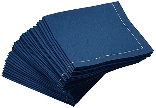 Signature Napkins 100% Cotton Fold Napkin Premium Cocktail-Servietten, 1/4 Falz, 30 Stück, Baumwolle, midnight blue Cover