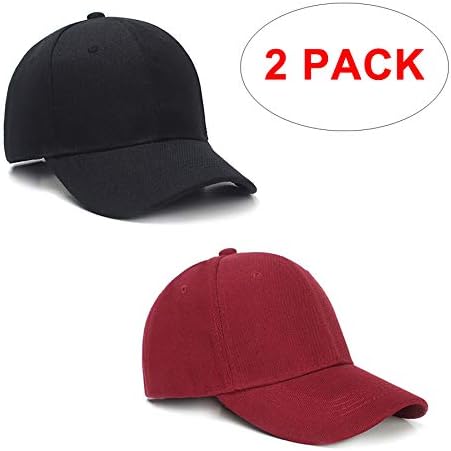 PFFY 2 Pack Adjustable Size Baseball Cap Hat for Men and 
